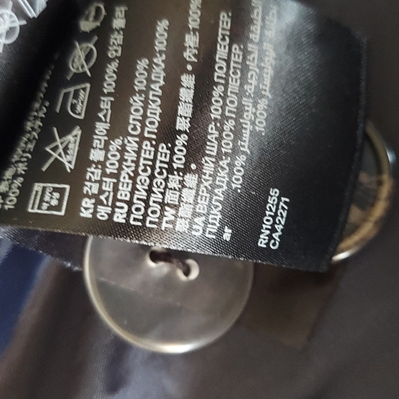 ๐9xHP๐ H&M Navy Blue Button Up Pleated Pea Coat - Picture 6 of 10